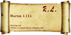 Ruzsa Lili névjegykártya