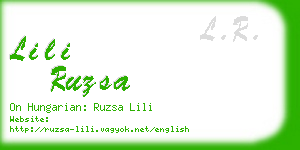 lili ruzsa business card
